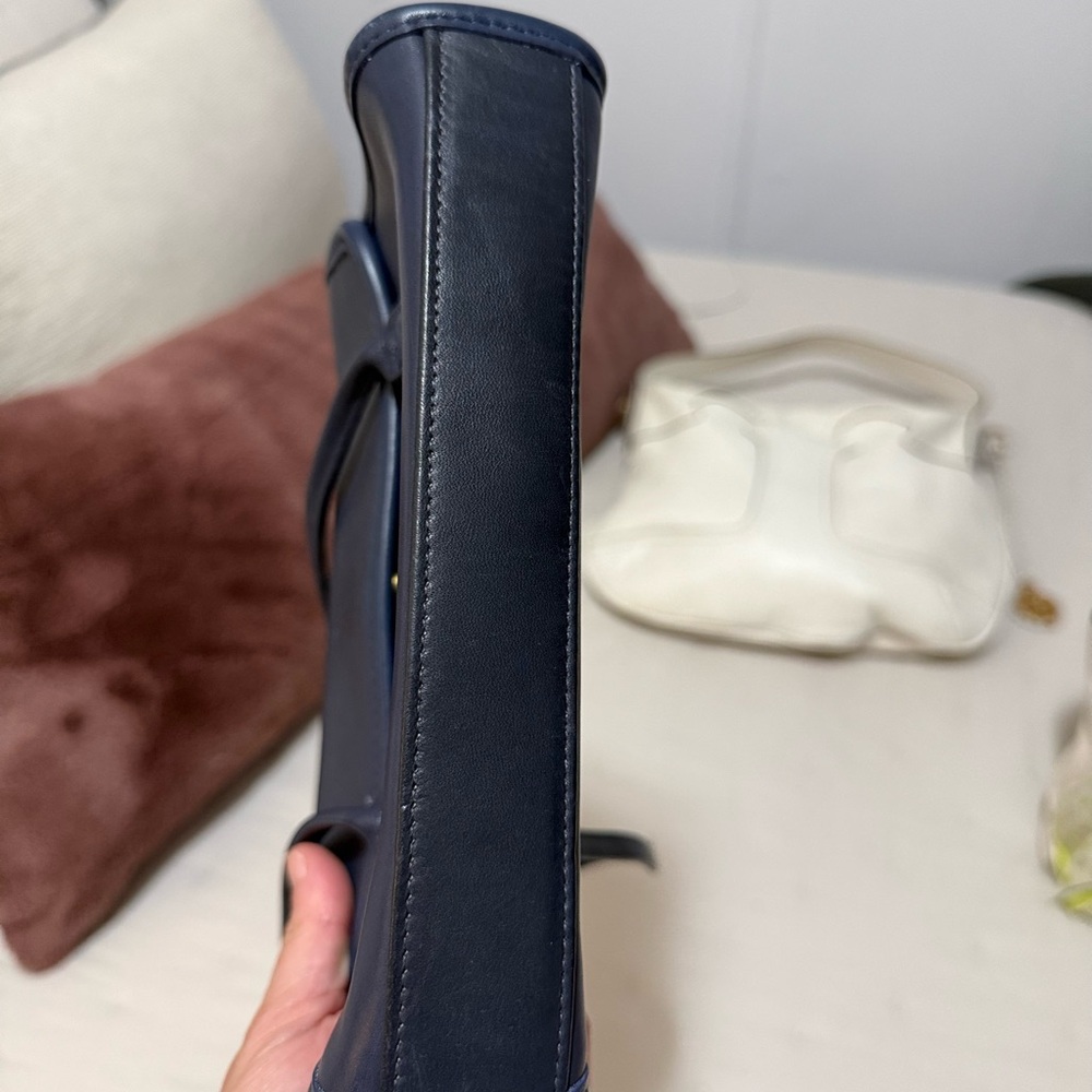 “Vintage Coach 9023 Navy Leather Flap Shoulder Bag 90s Y2K” - Picture 3 of 11